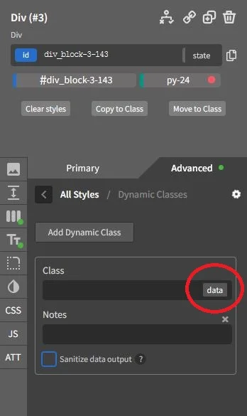 hydrogen pack add dynamic classes