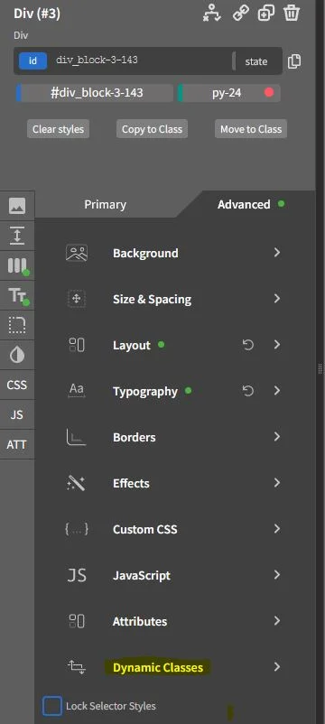 oxgen builder advanced settings
