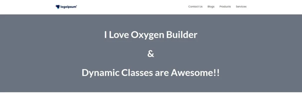 website section with dynamic classes